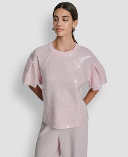 Womens Sequin Crew Neck Sweatshirt