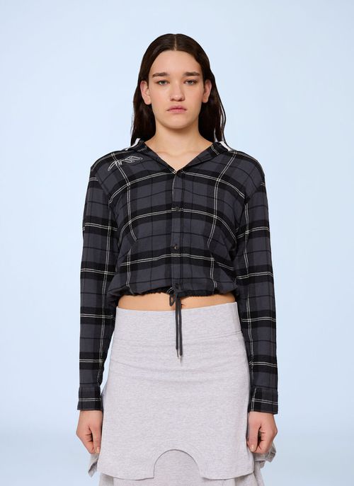 Check Hooded Shirt