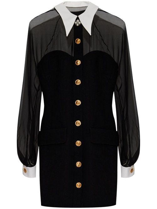 Versace panelled bustier mini dress - Zwart