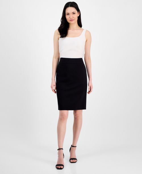Anne Klein | Women's Knee-Length Pencil Skirt - Anne Black | Realry