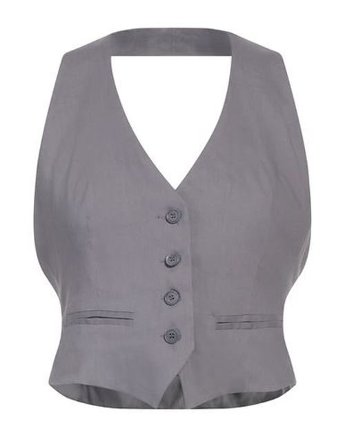 Jucca Woman Tailored Vest Grey Size 8 Linen, Viscose, Elastane