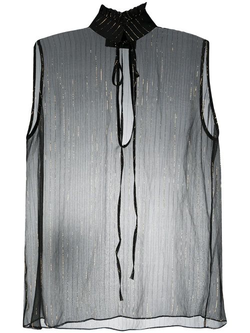 Metallic stripe blouse - Black