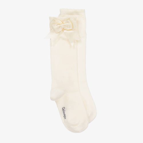 Girls Ivory Cotton Knee Length Socks