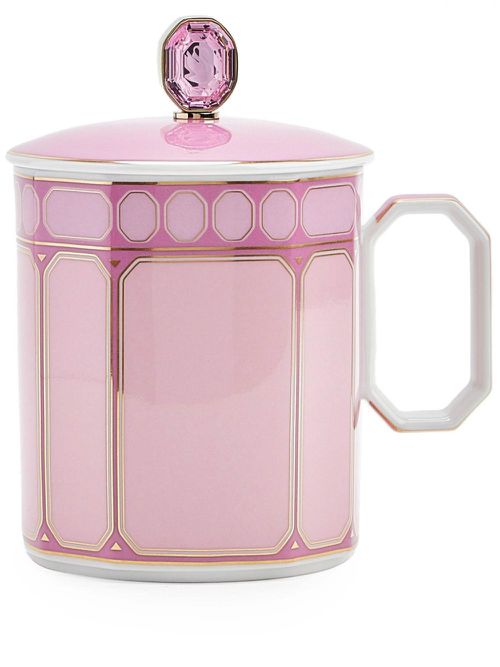 Signum Rose geometric-pattern print mug - Pink
