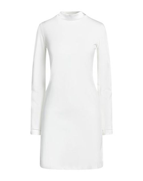 Woman Mini dress White Size 12 Viscose, Polyamide, Elastane