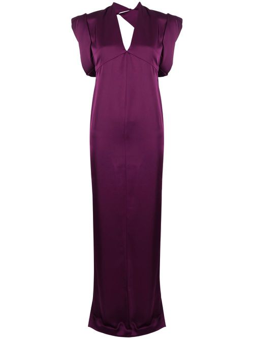 Kara V-neck dress - Purple