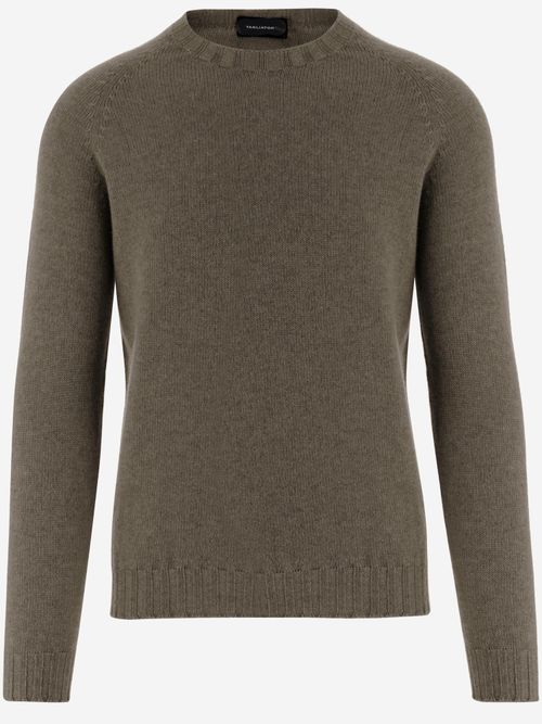 100% Cashmere Crewneck Sweater — Brown