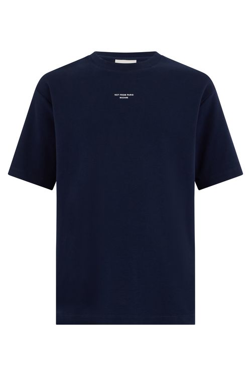 Logo-Embroidered Cotton T-Shirt — Navy