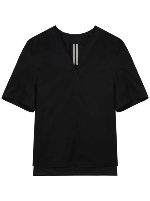 V-neck cotton T-shirt - Black