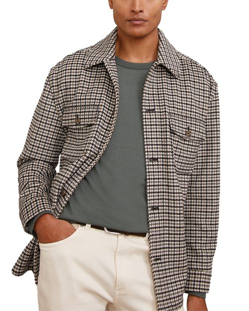 Liam Houndstooth Wool-Blend Casual Shirt