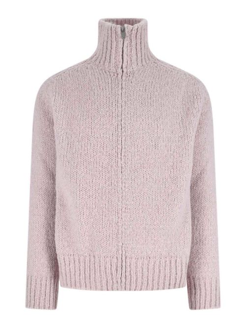 Zip-up sweater in alpaca blend