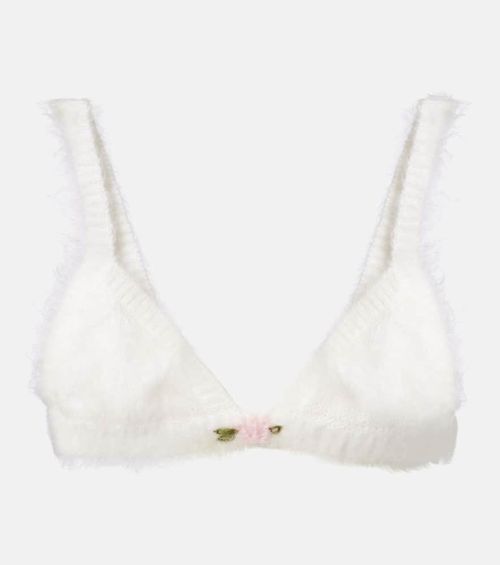 Mohair and wool-blend bra top