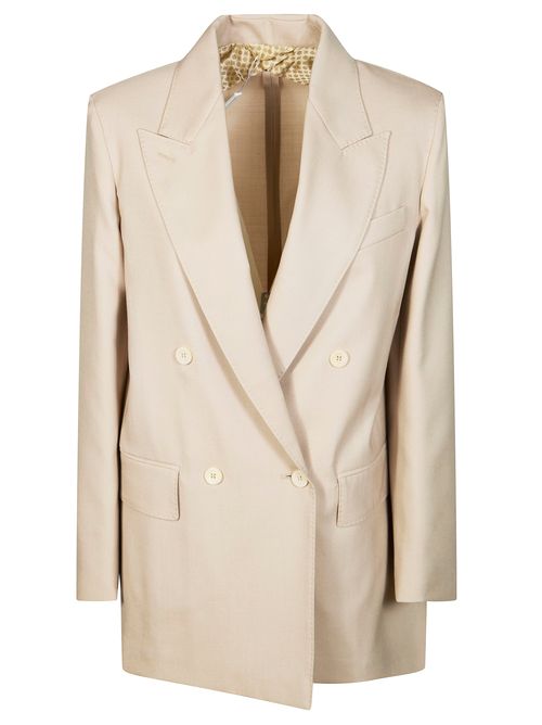 Double-Breasted Wool Blazer Jacket