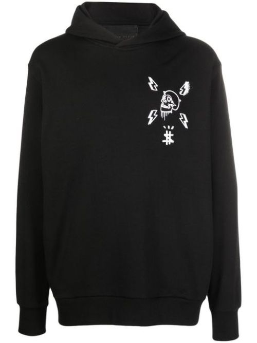 Skull graphic-print hoodie