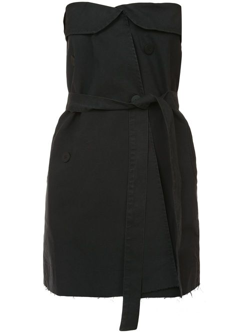 Strapless belted mini dress - Black
