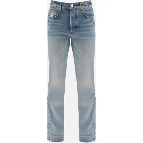 Men's Amiri Stack Kick Flare Leg Clay Indigo Blue Jeans - Size: 32/31