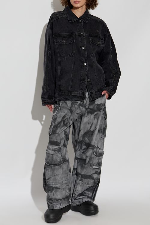 Denim Jacket With Shimmering Sequins, Women's, Black