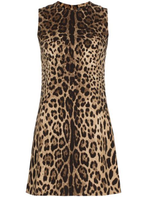 Leopard-print sleeveless dress