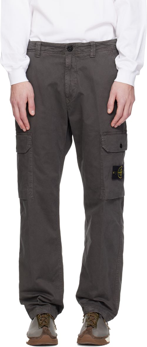 Gray 3100011 Organic Broken Twill Old Effect Cargo Pants