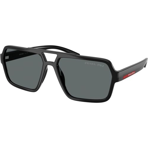 Prada Linea Rossa Man Prada Linea Rossa PS A06S 1AB02G Sunglasses Injected Black Grey Pilot Polarized