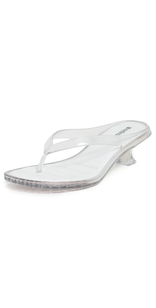 Jelly Kitten Heel Flip Flops Clear