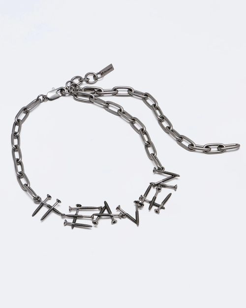 MARC JACOBS Marc Jacobs Heaven Screw Necklace in Aged Silver