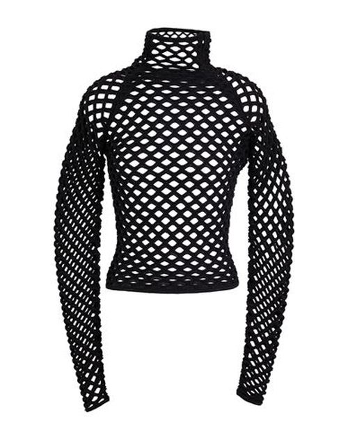 Alaïa Woman Turtleneck Black Size 8 Viscose, Wool, Metallic Polyester, Polyamide, Elastane