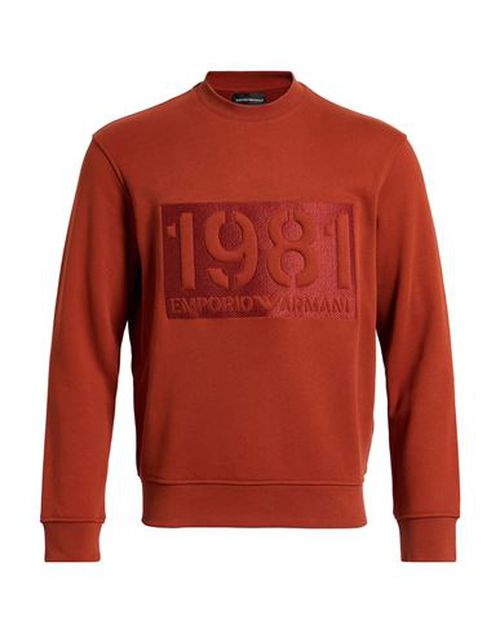 Man Sweatshirt Rust Size M Cotton, Elastane
