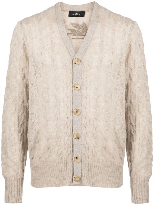 Cable-knit cashmere cardigan - Neutrals