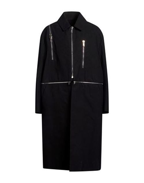 Man Overcoat & Trench Coat Black Size 36 Cotton