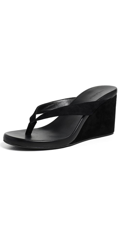 Avanti Wedge Sandals Black Suede