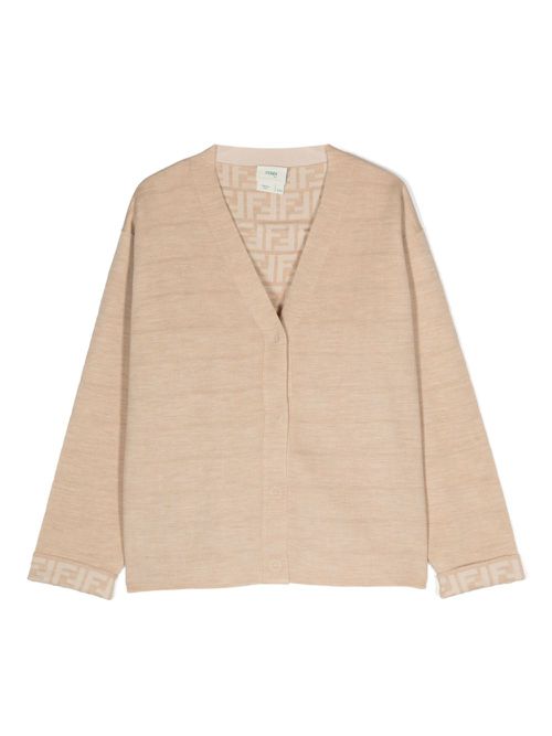 FF-motif reversible cardigan - Neutrals