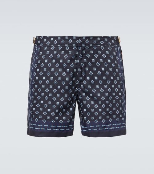 Bulldog printed swim trunks