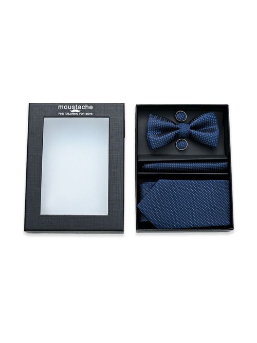Dotted bow tie set - Blue