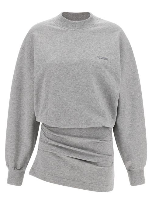 Oversized Fleece Sweatshirt Dress — Grey