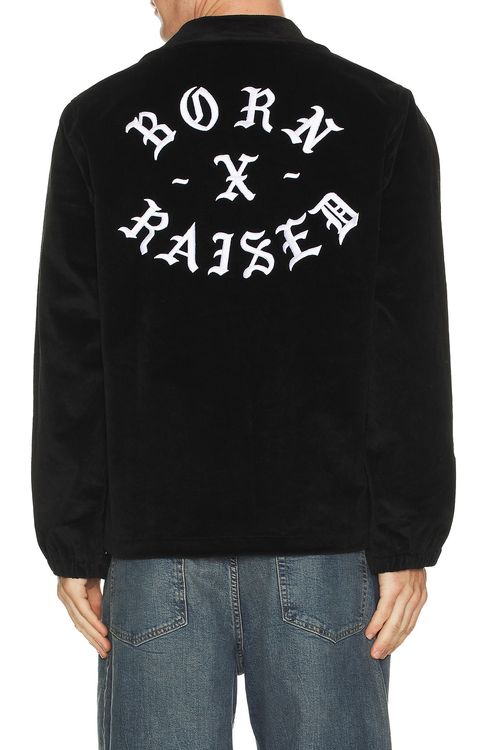 Born x Raised Zine Corduroy Coach Jacket in Black - Black. L also in M, S, XL/1X