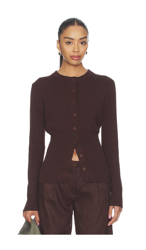 ALIGNE Ruby Knitted Cardigan in Chocolate. L also in XS, S