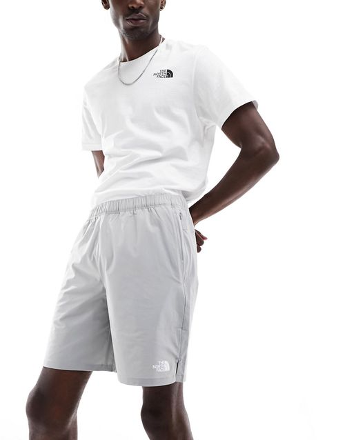Logo shorts in gray-White