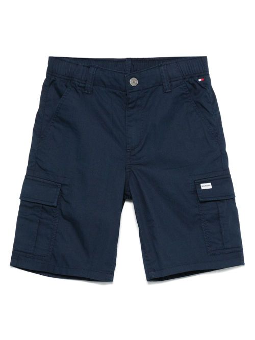 Logo-patch cargo shorts - Blue
