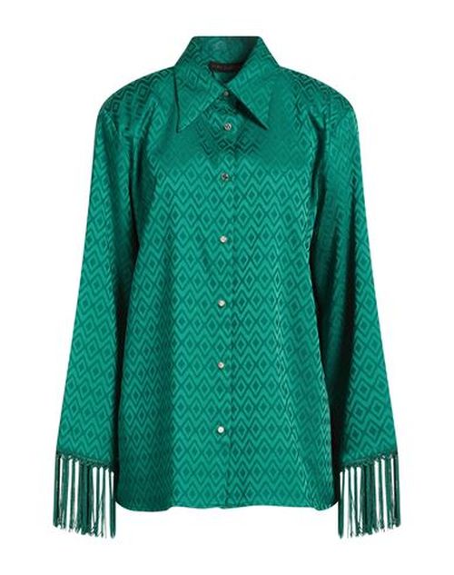Woman Shirt Emerald green Size 4 Polyester, Elastane