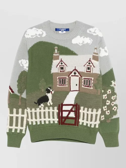 Junya Watanabe - graphic crew neck sweater long sleeve