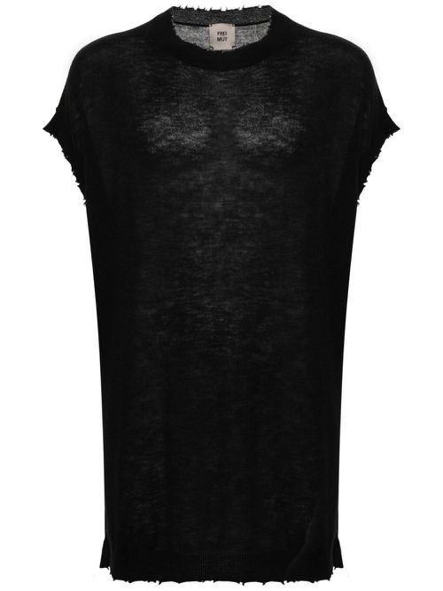 Kyaring distressed cashmere T-shirt - Black