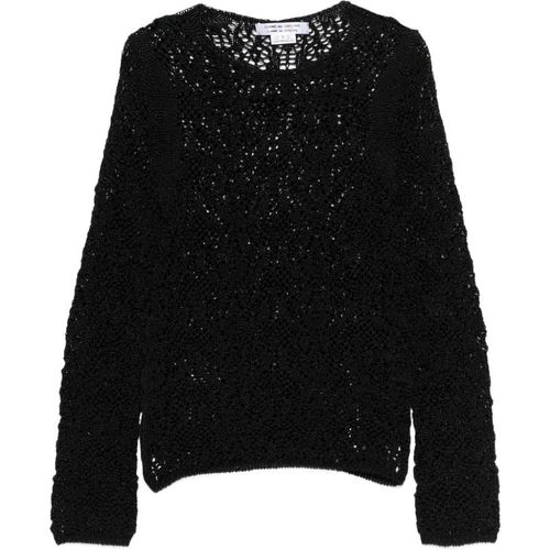 Comme Comme Open Knit Crewneck Sweater