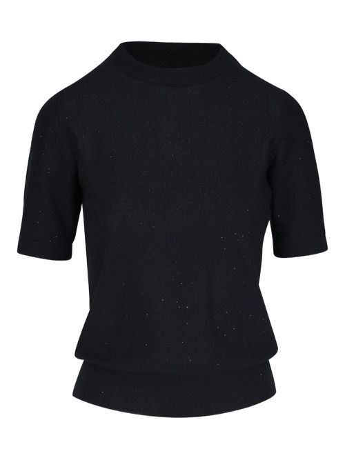 Kinross Cashmere layered top - Black