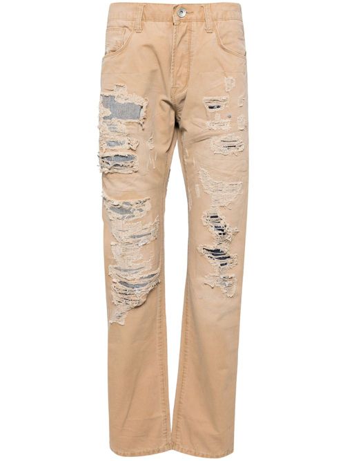 The Louis cotton straight trousers - Brown