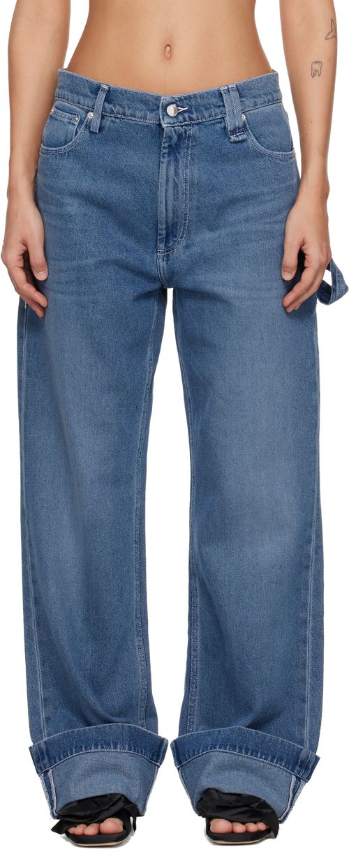Blue Straight Leg Jeans