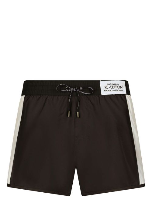 Logo-patch swim shorts - Black