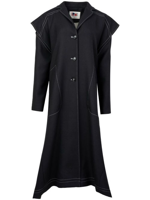 Single-breasted trench coat - Black