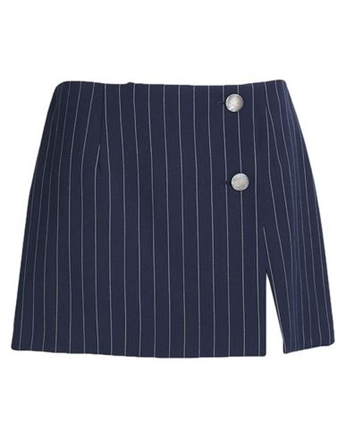 Woman Mini skirt Midnight blue Size 4 Polyester, Wool, Elastane