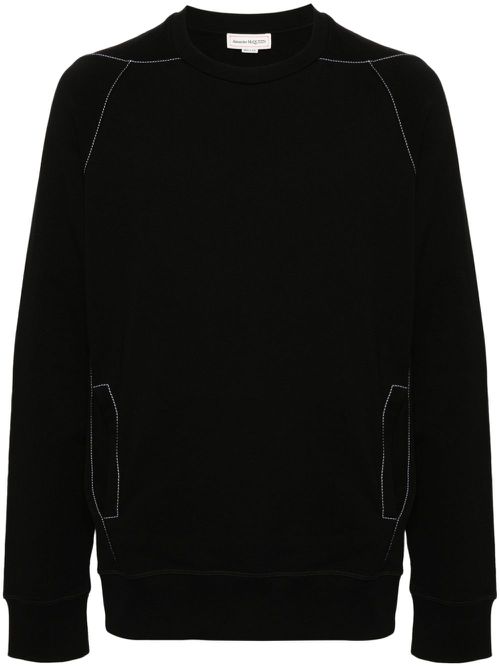 Cotton jersey sweatshirt - Black
